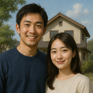 個人再生をした20代男性のイラスト