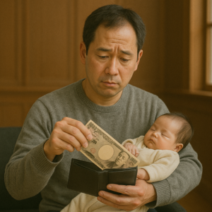 自己破産-40代男性借金600万円のイラスト